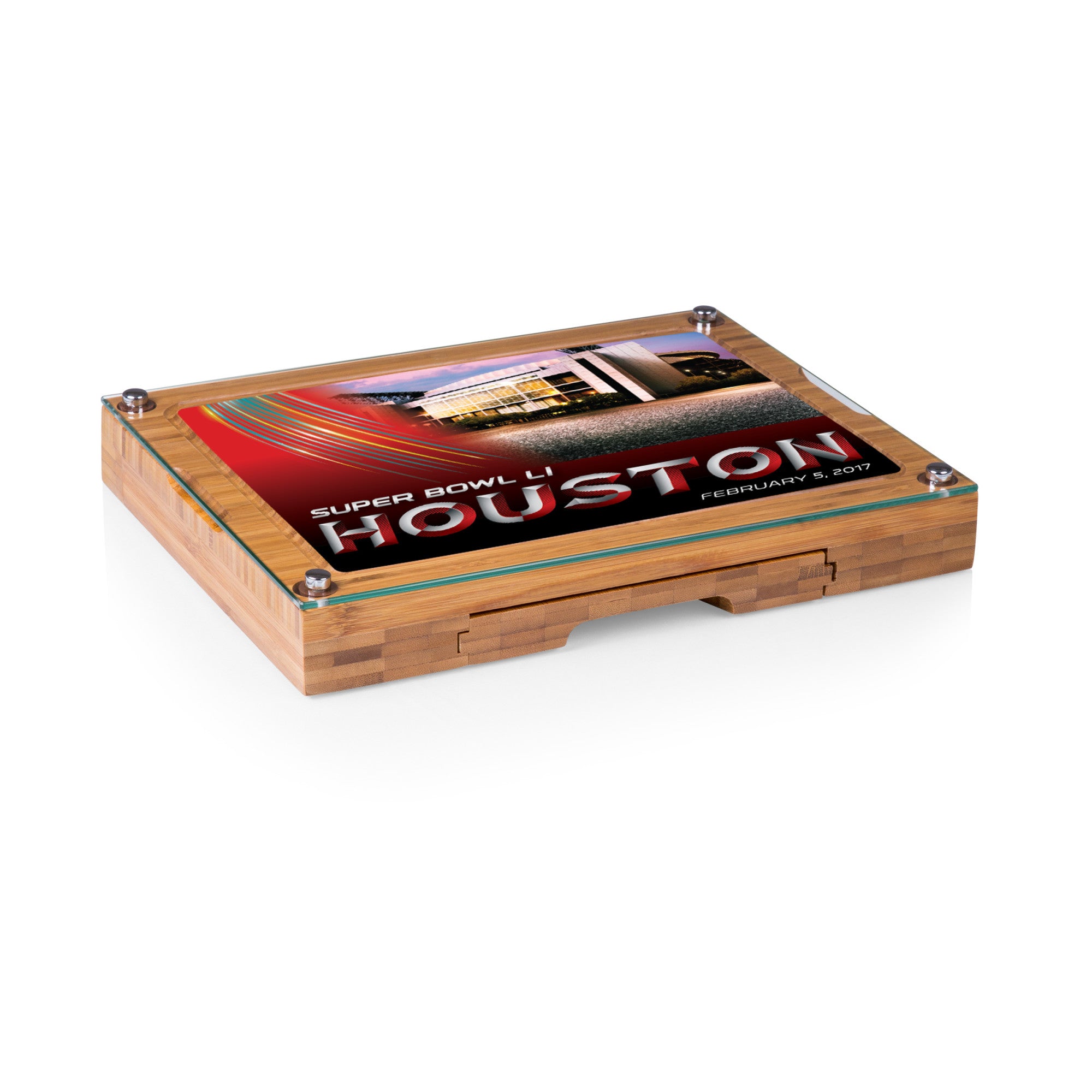 Super Bowl 51 - Concerto Glass Top Cheese Cutting Board & Tools Set