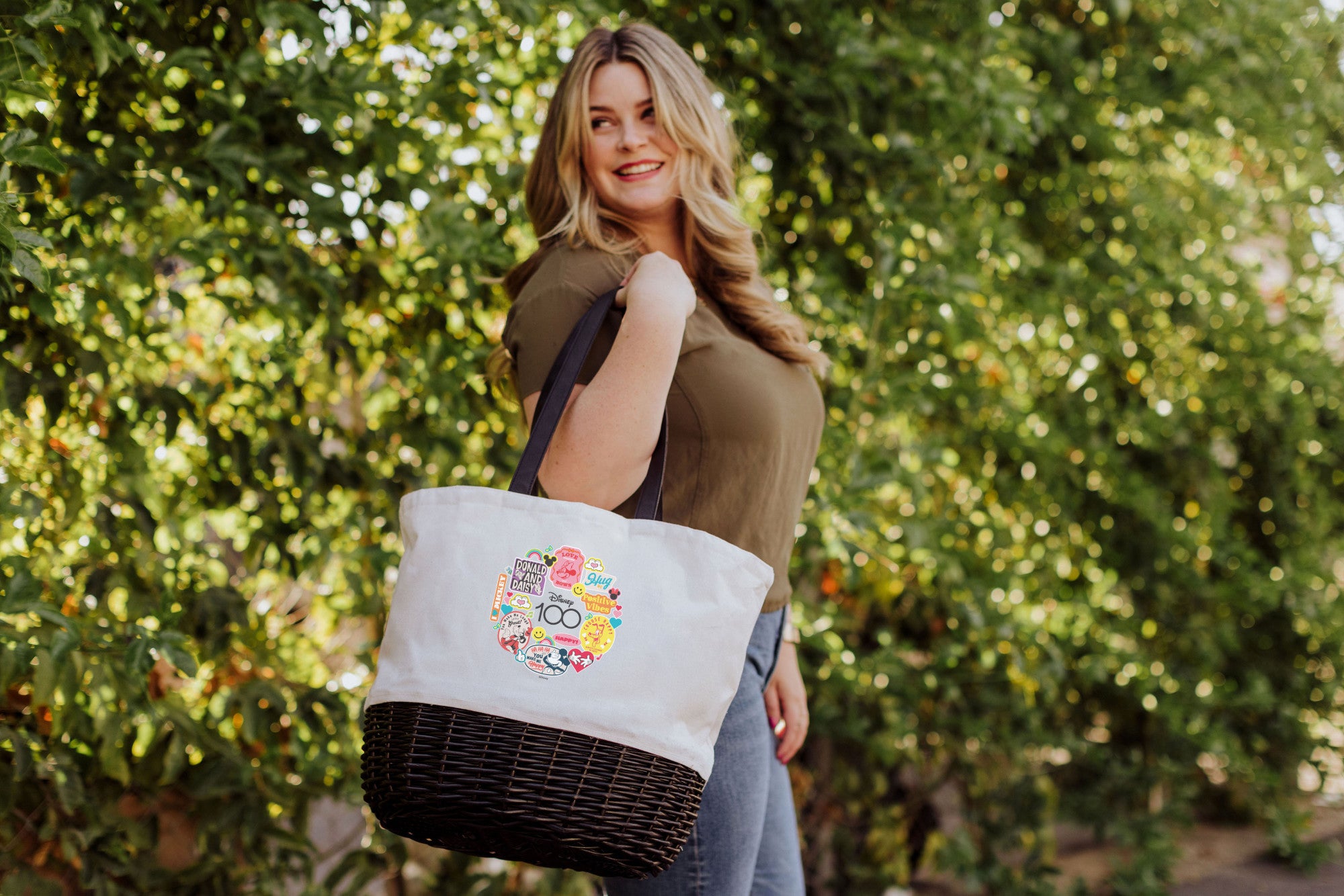 Disney 100 - Coronado Canvas and Willow Basket Tote