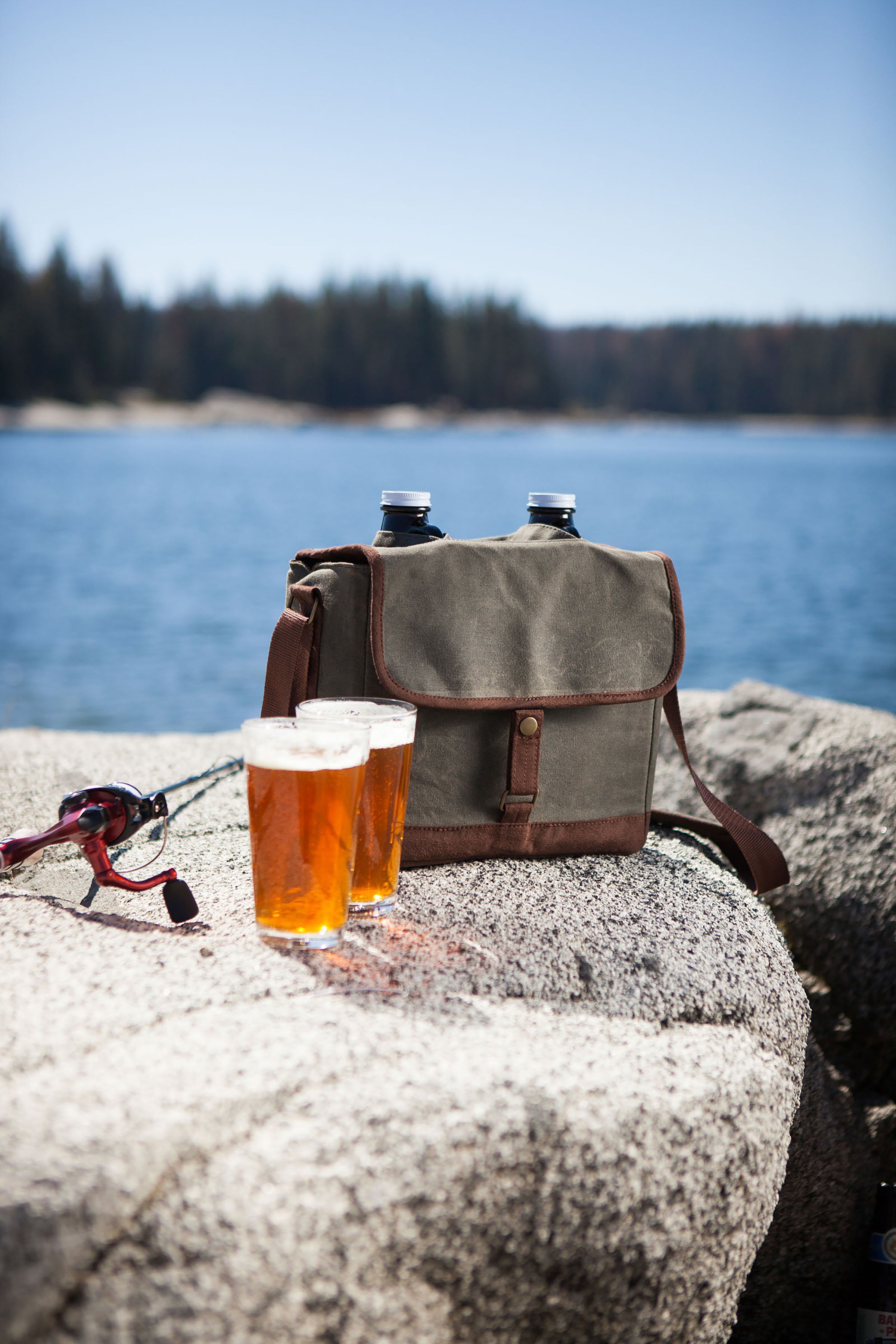 Insulated Double Growler Tote with 64 oz. Glass Growlers