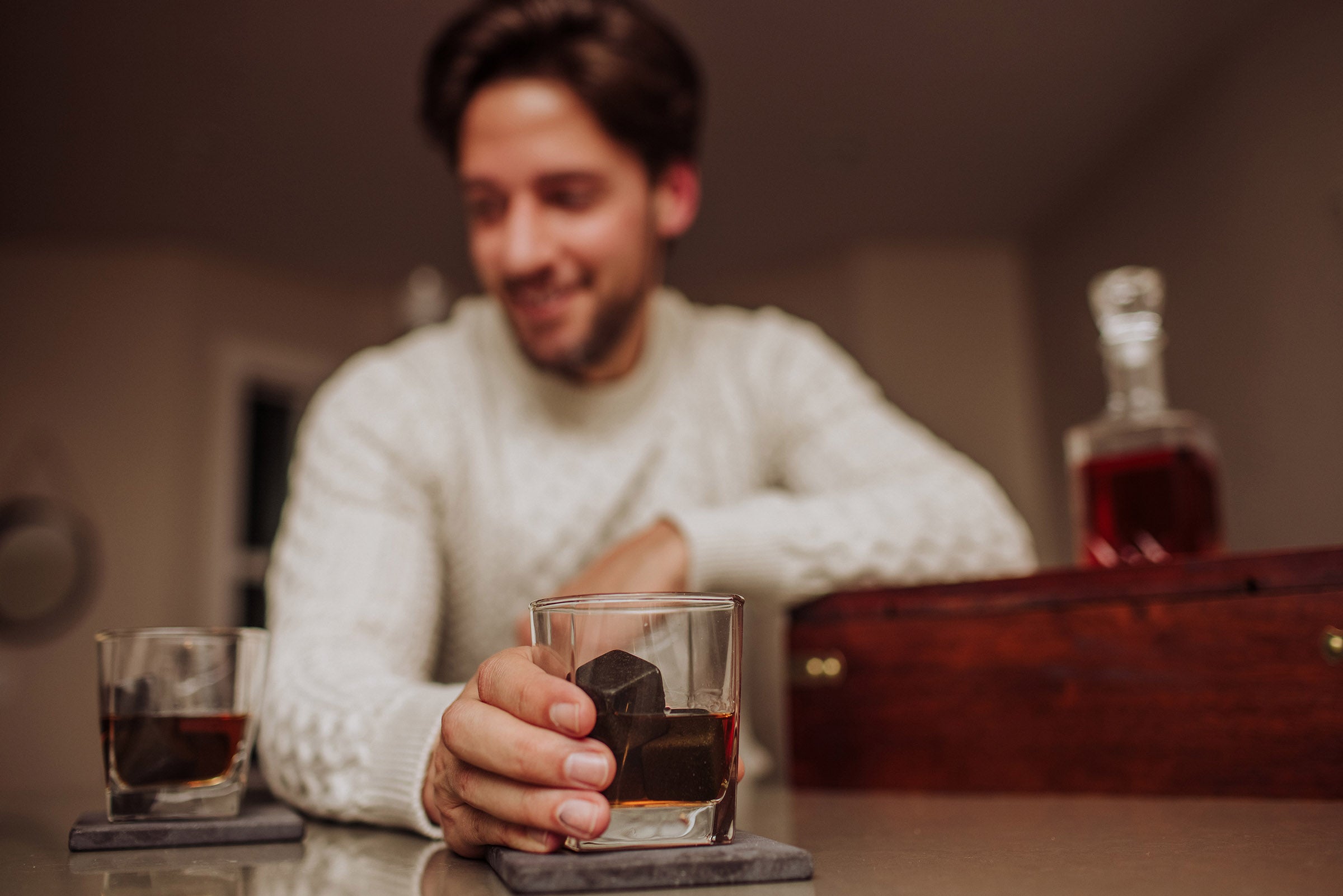 Whiskey Box Gift Set with Decanter