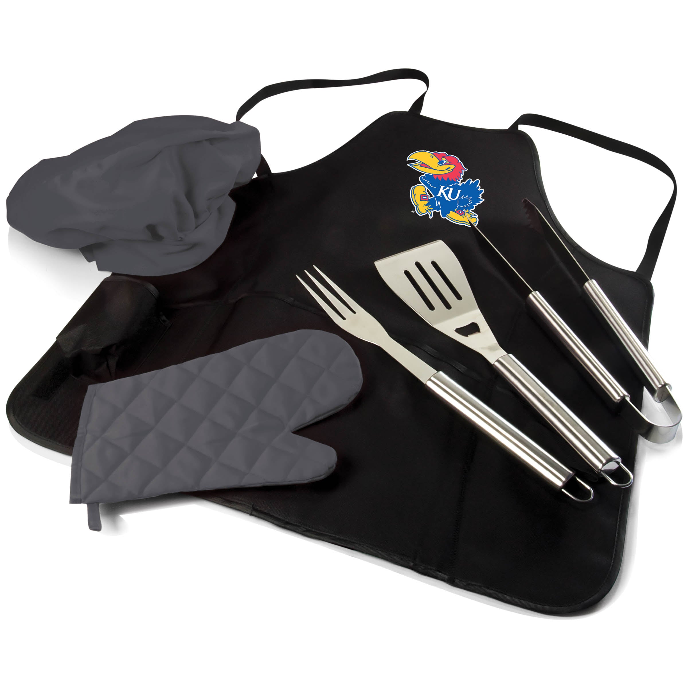 Kansas Jayhawks - BBQ Apron Tote Pro Grill Set
