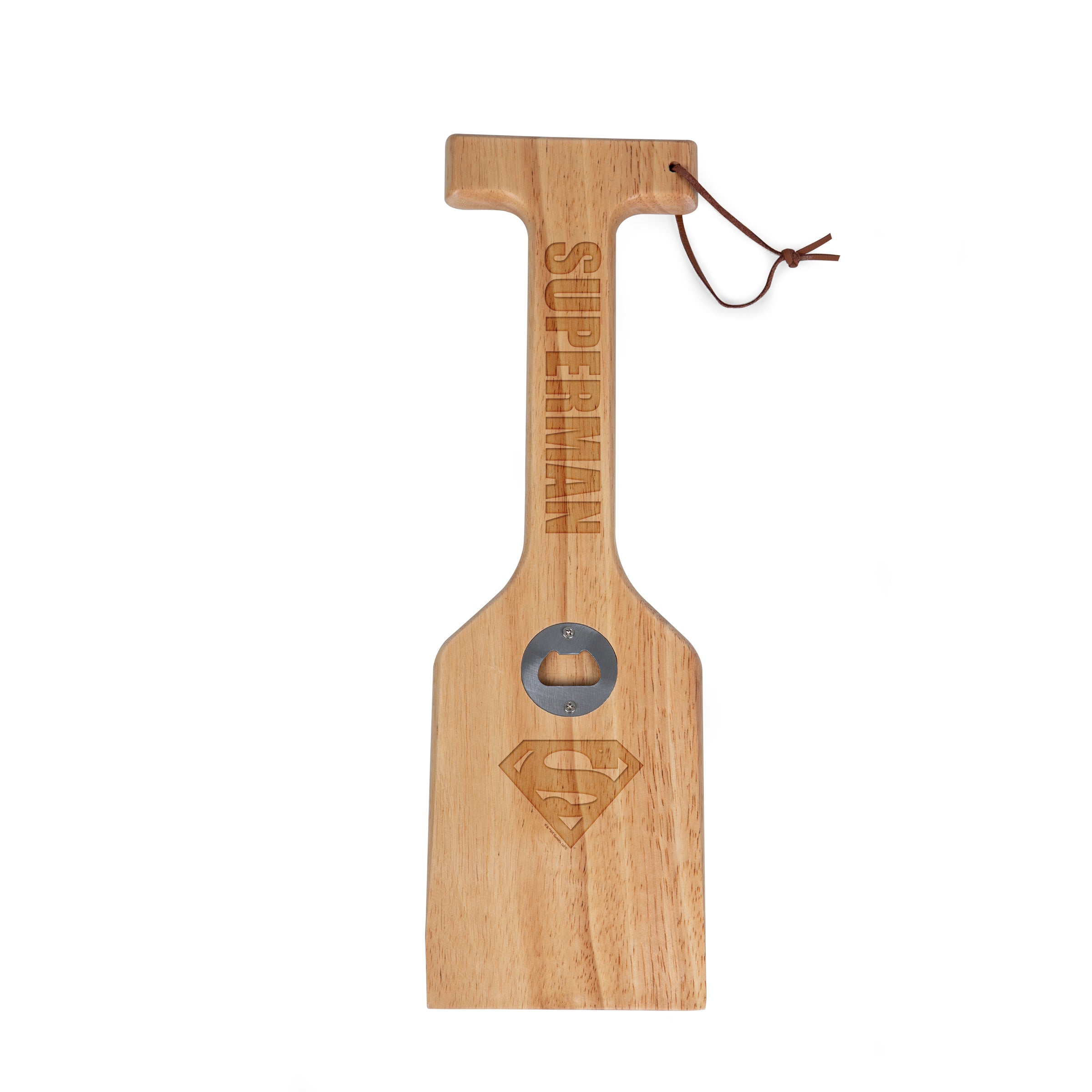 Superman - Hardwood BBQ Grill Scraper with Bottle Opener