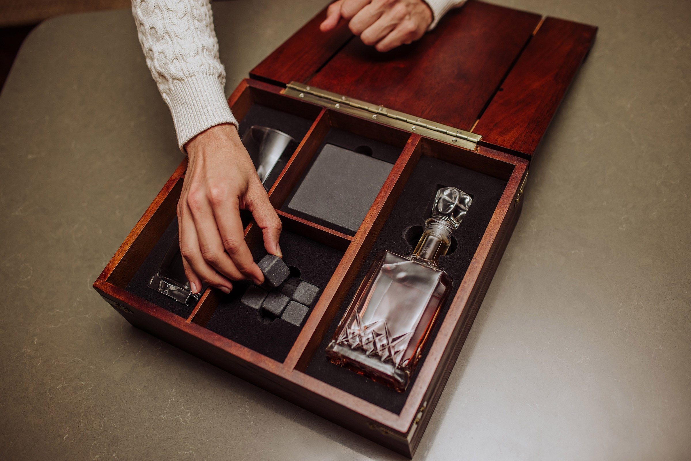 Whiskey Box Gift Set with Decanter