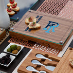 Rhode Island Rams - Concerto Glass Top Cheese Cutting Board & Tools Set
