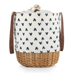 Mickey Mouse Silhouette - Coronado Canvas and Willow Basket Tote