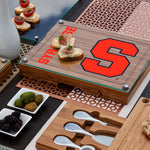 Syracuse Orange - Concerto Glass Top Cheese Cutting Board & Tools Set