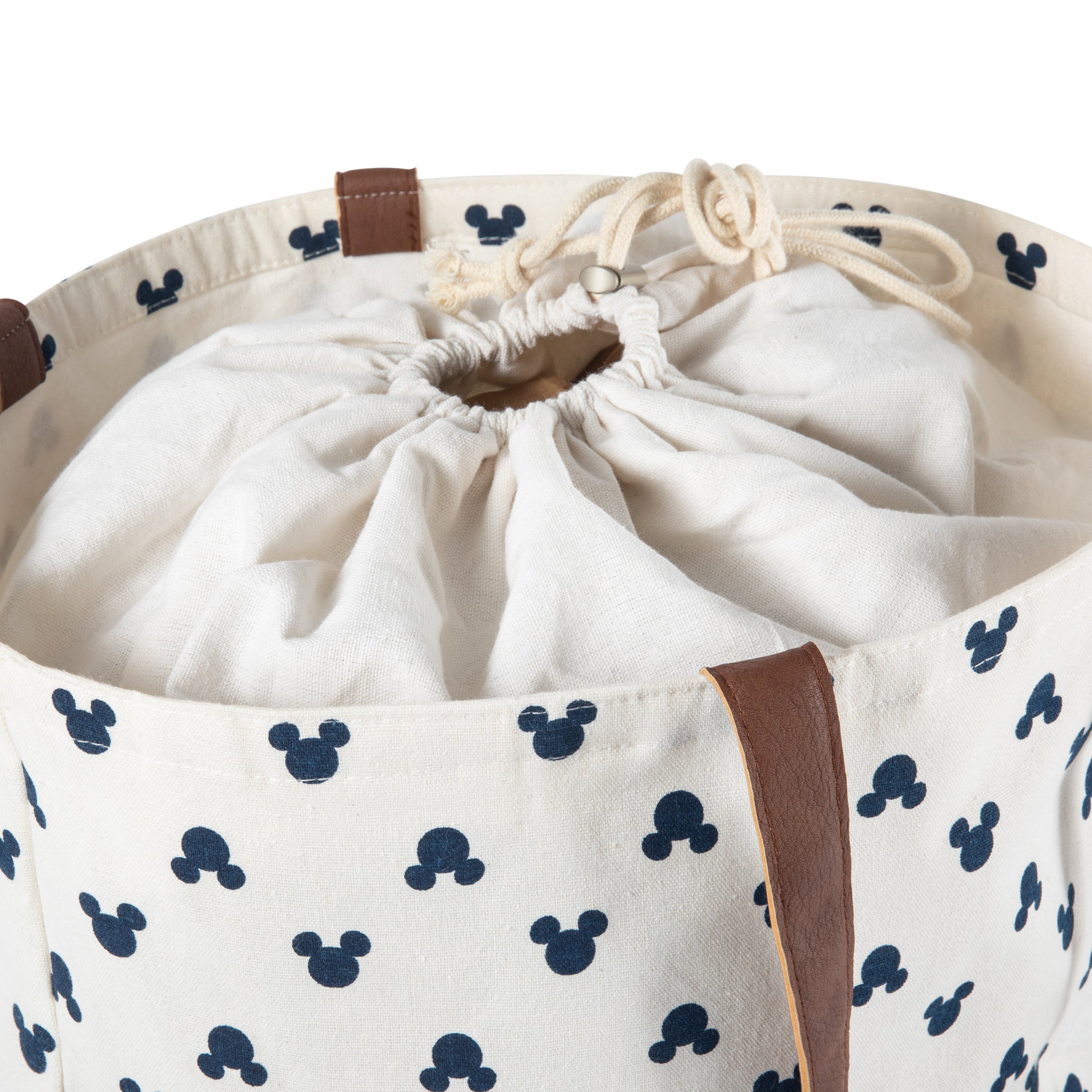 Mickey Mouse Silhouette - Coronado Canvas and Willow Basket Tote