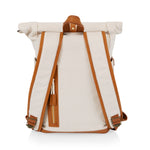 Carmel Roll Top Picnic Backpack Cooler with Utensil Set & Glass Water Bottles