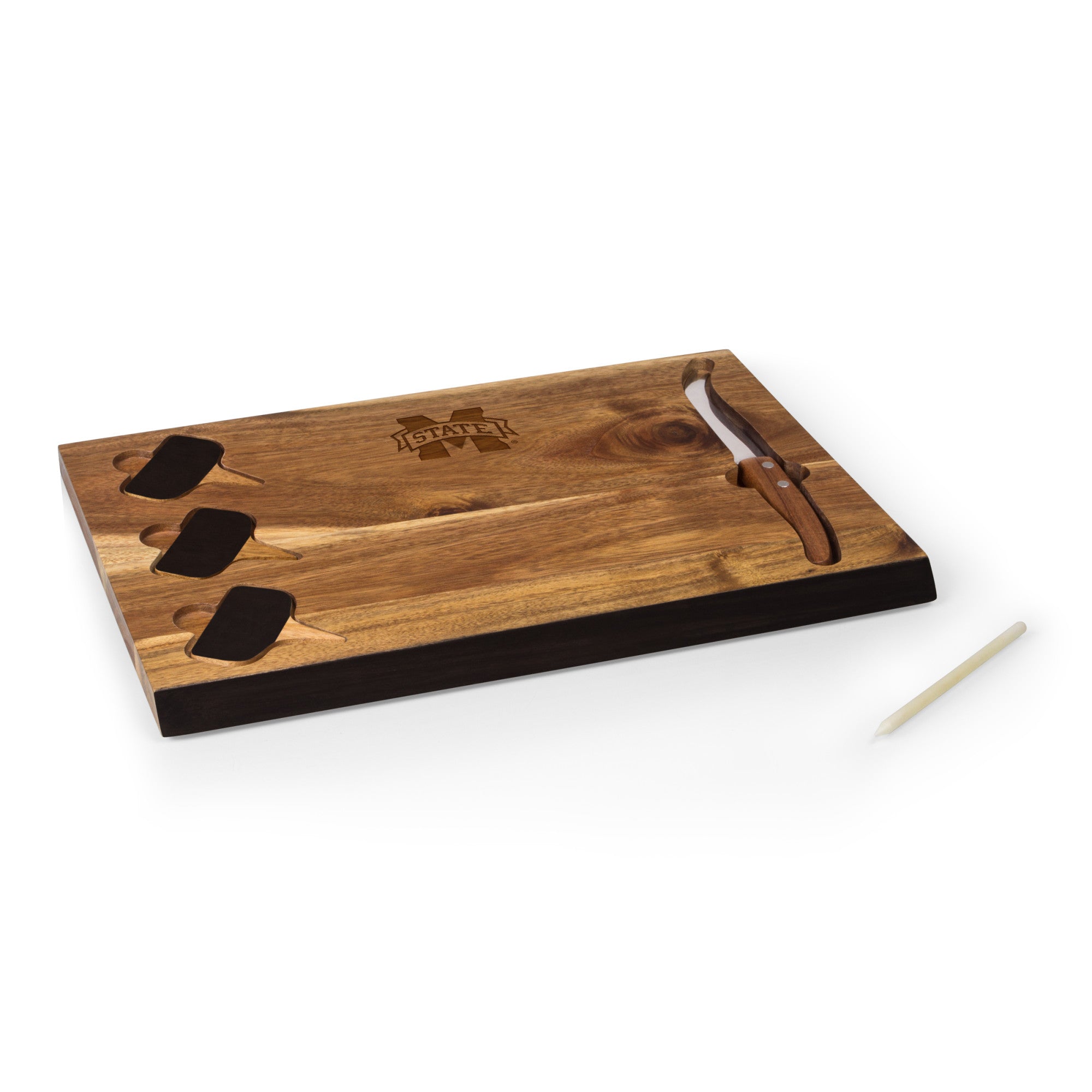 Mississippi State Bulldogs - Delio Acacia Cheese Cutting Board & Tools Set