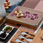 Mississippi State Bulldogs - Concerto Glass Top Cheese Cutting Board & Tools Set