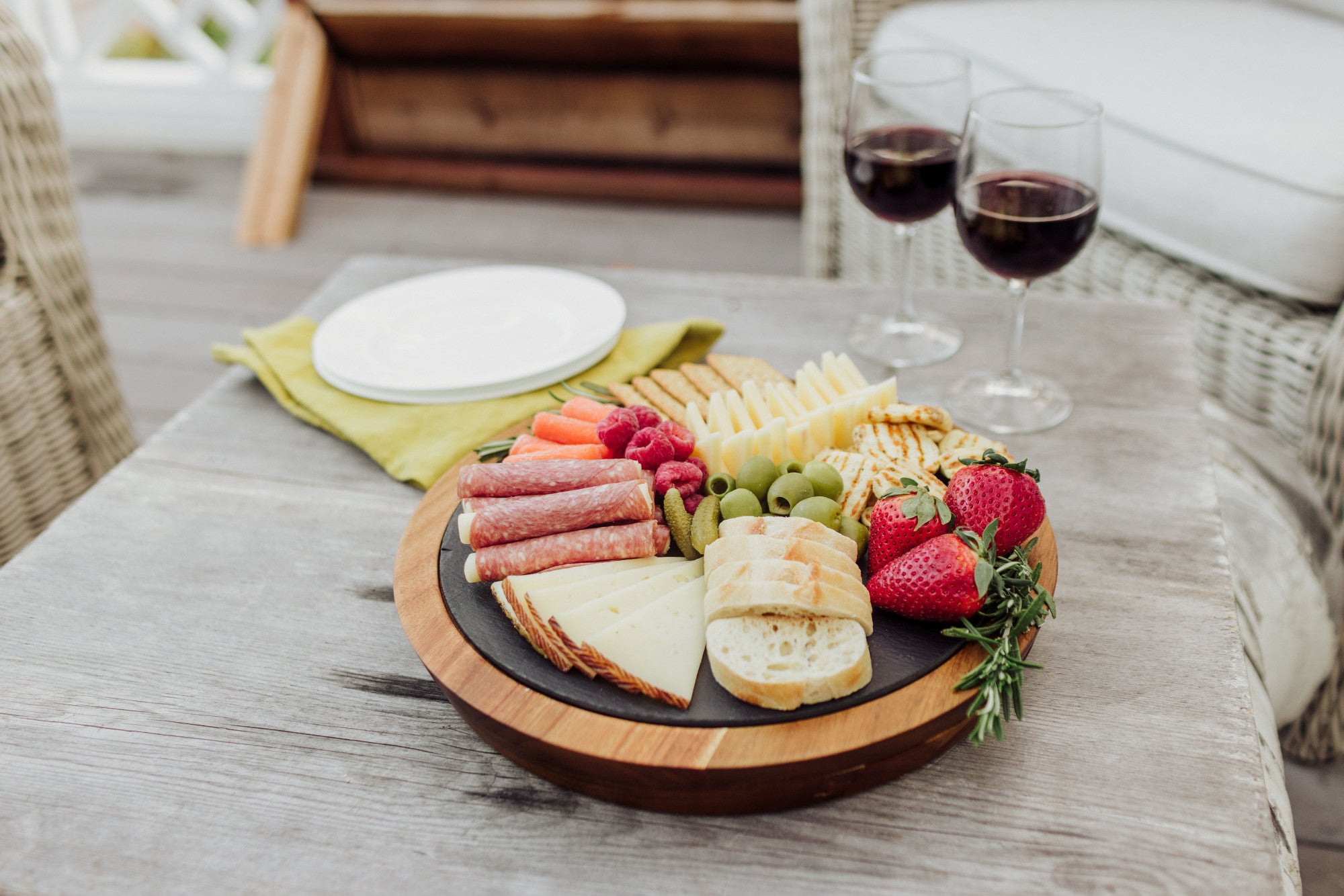 Disney 100 - Insignia Acacia and Slate Serving Board with Cheese Tools