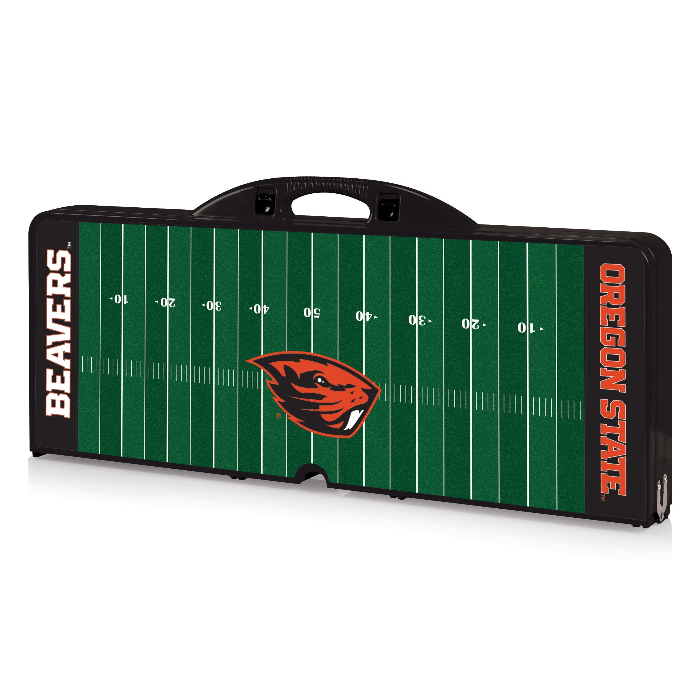 Oregon State Beavers Football Field - Picnic Table Portable Folding Table with Seats