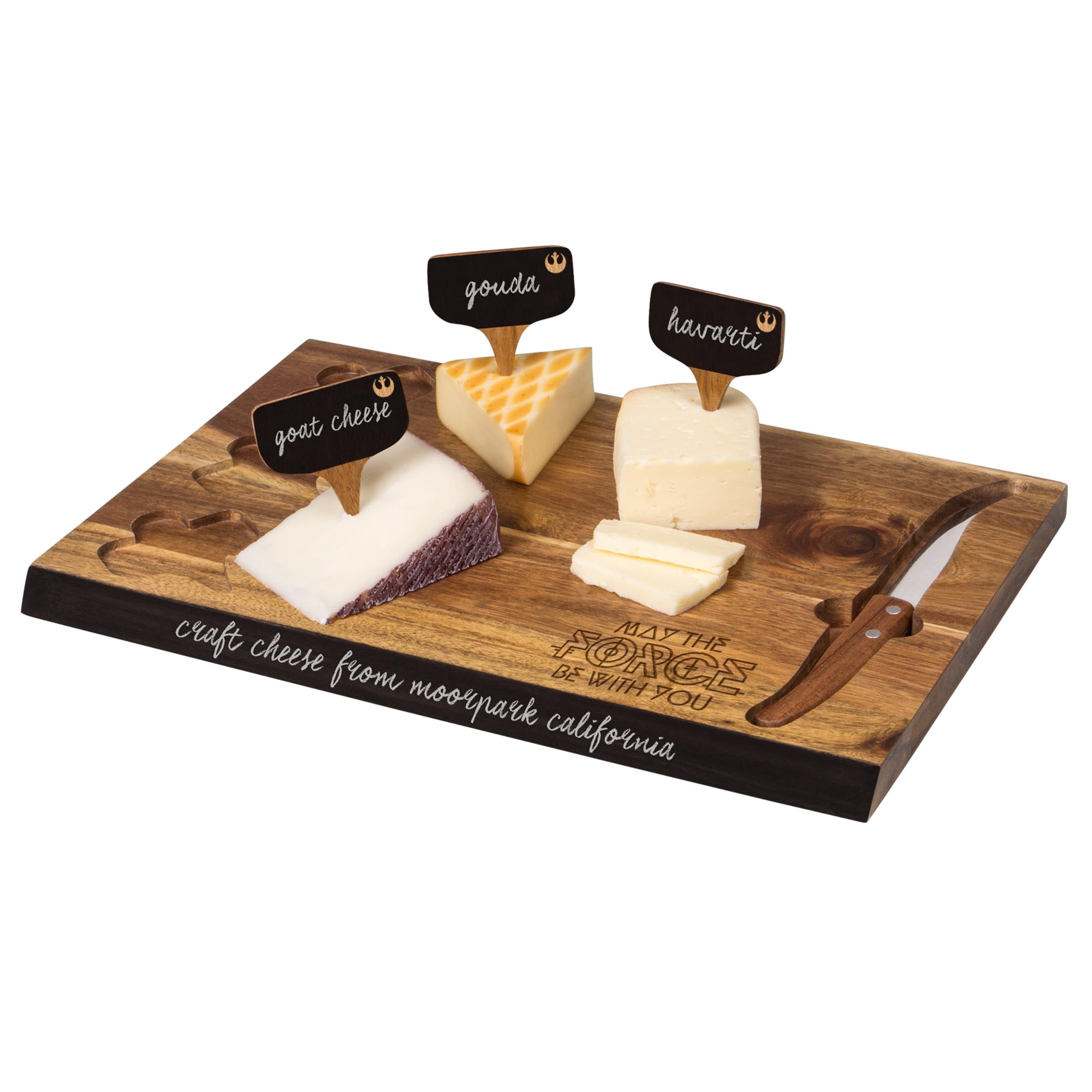 Star Wars Rebel Alliance - Delio Acacia Cheese Cutting Board & Tools Set