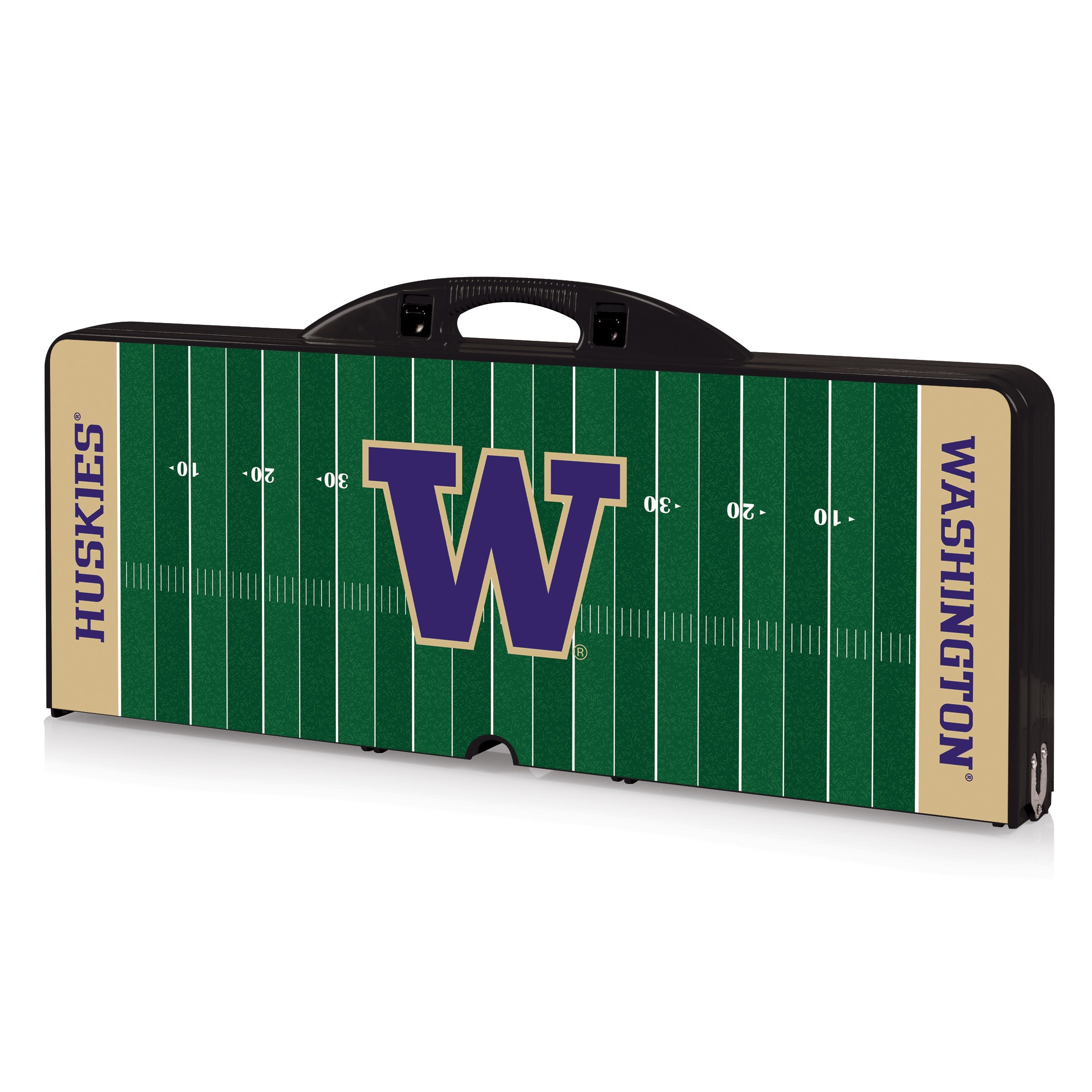 Washington Huskies Football Field - Picnic Table Portable Folding Table with Seats