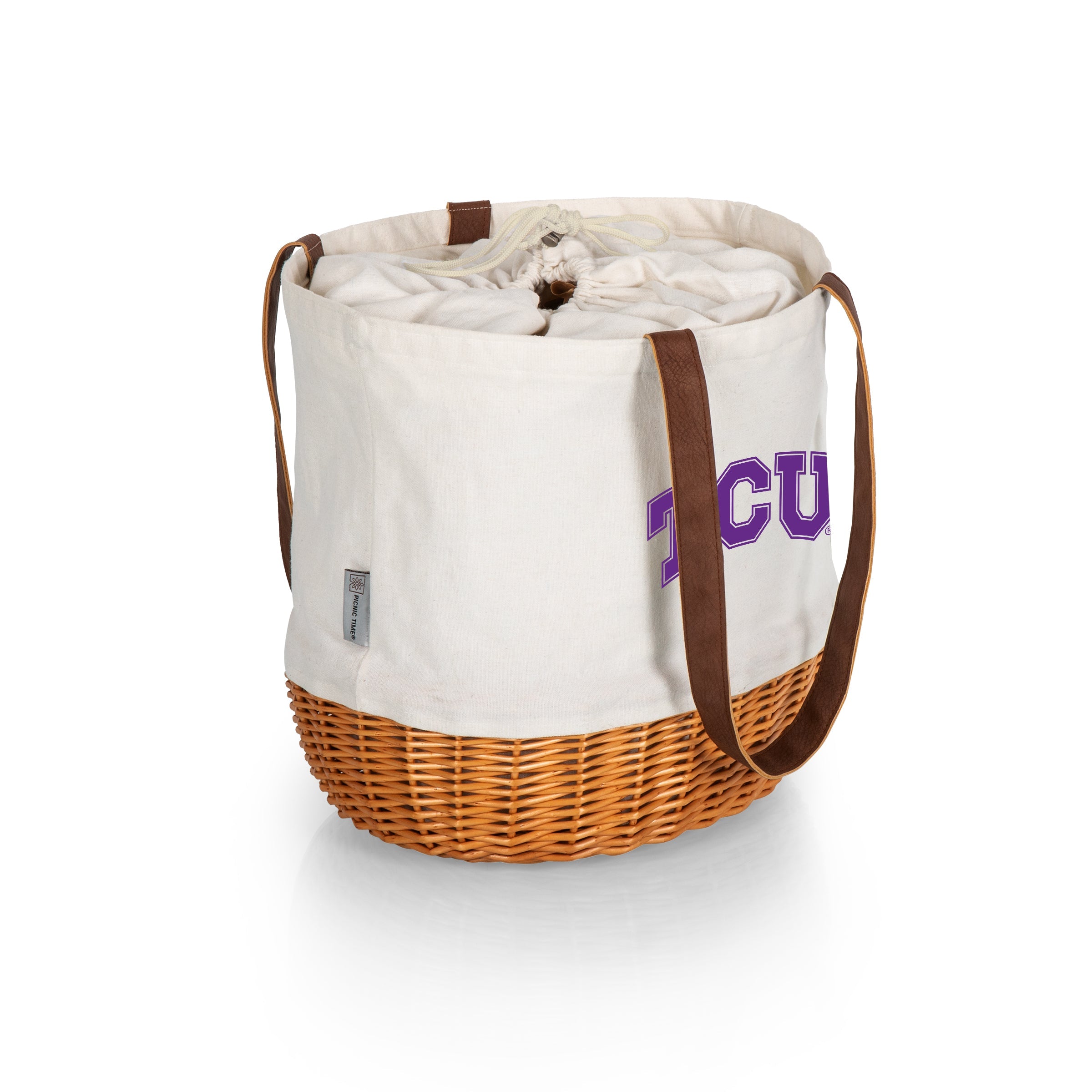 TCU Horned Frogs - Coronado Canvas and Willow Basket Tote