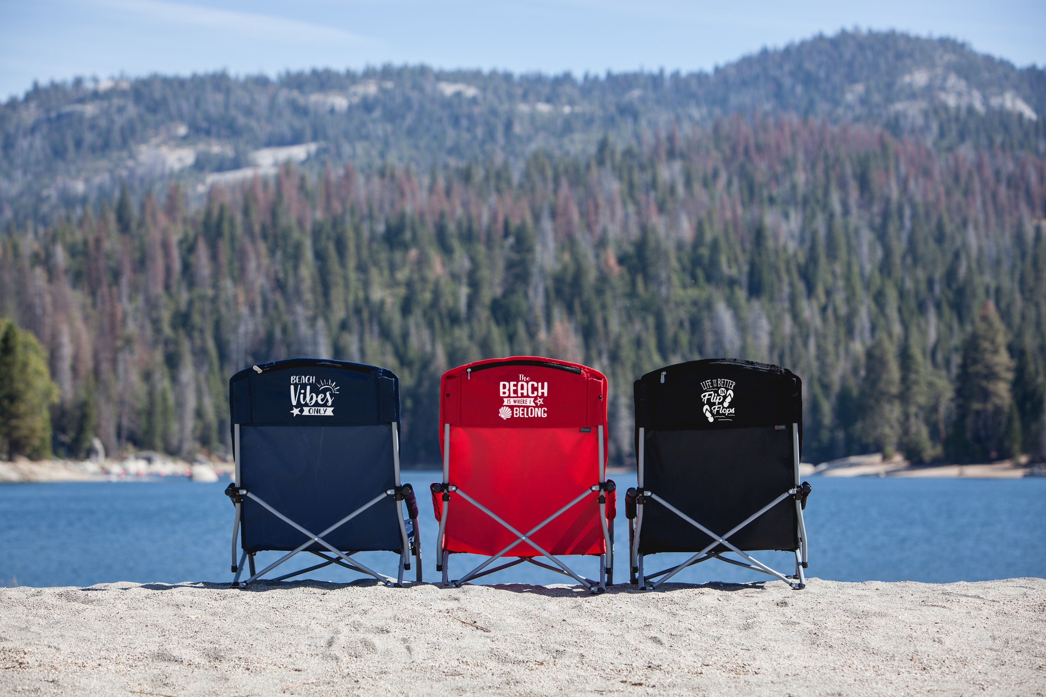 Beach Sayings Beach Vibes Only - Tranquility Beach Chair with Carry Bag