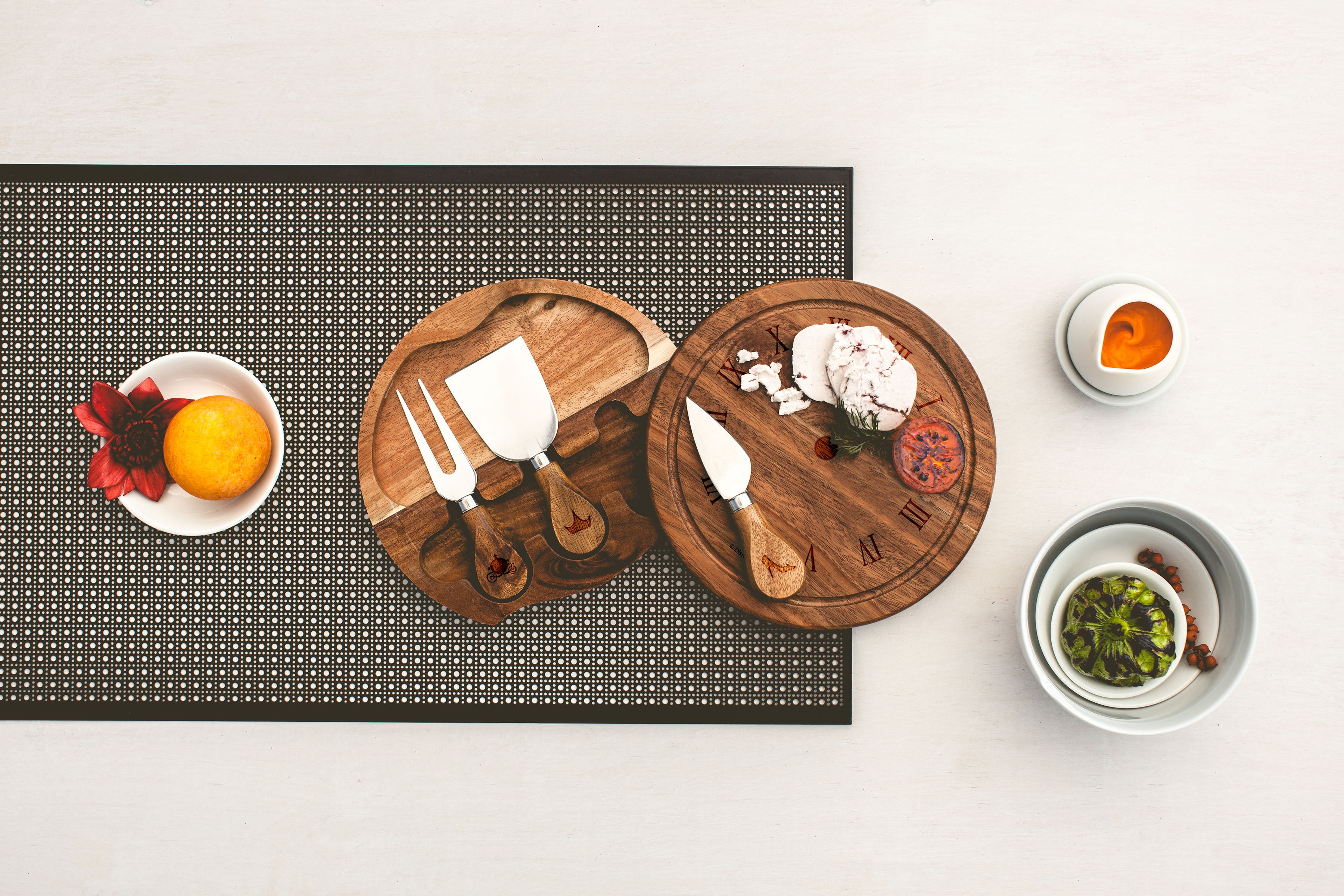 Cinderella - Acacia Brie Cheese Cutting Board & Tools Set