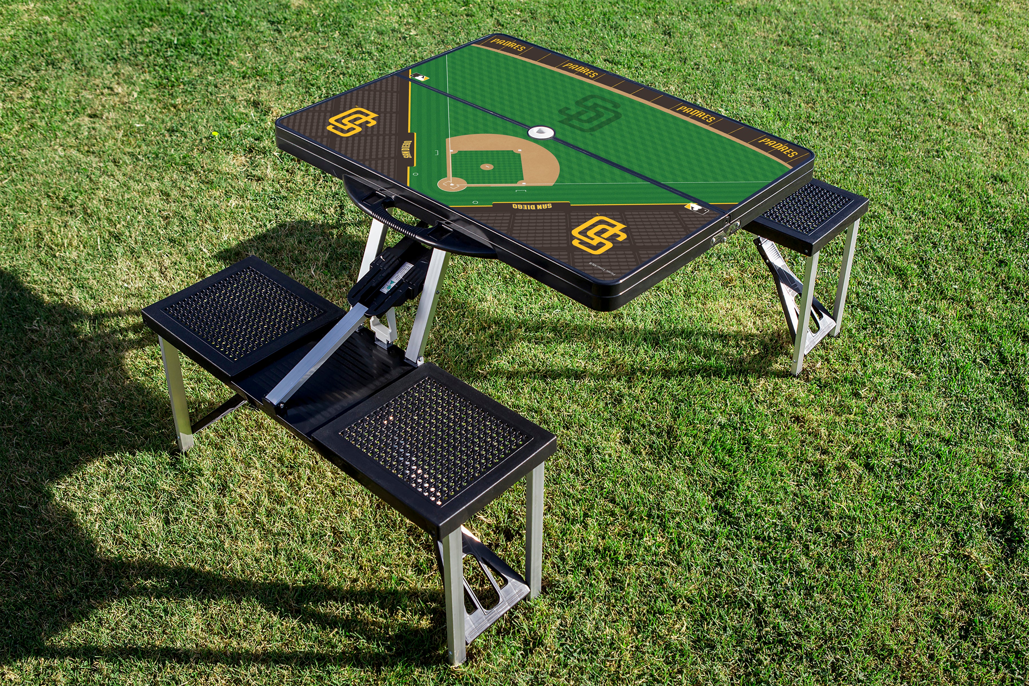 San Diego Padres Baseball Diamond - Picnic Table Portable Folding Table with Seats
