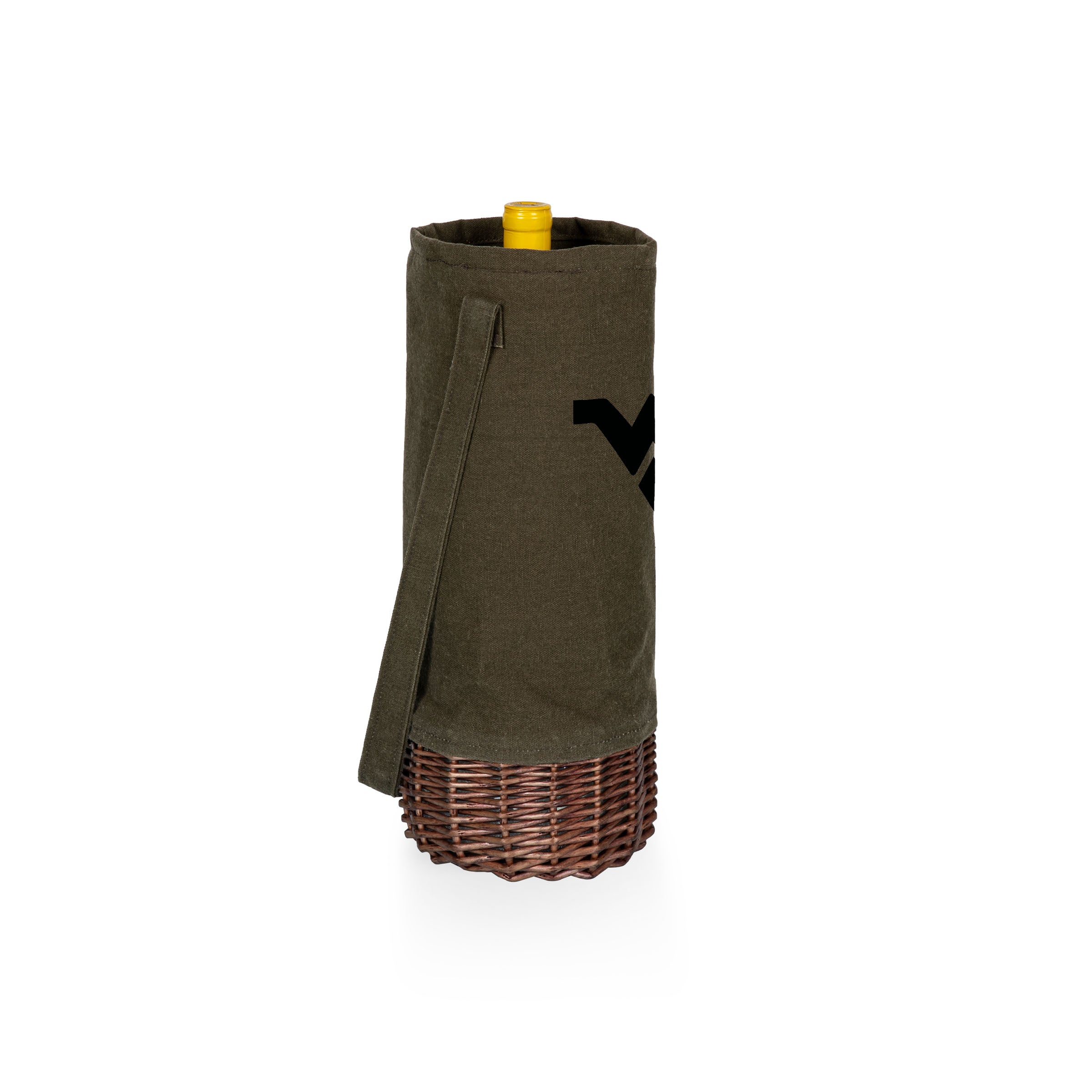 West Virginia Mountaineers - Malbec Insulated Canvas and Willow Wine Bottle Basket