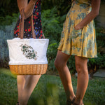 Nightmare Before Christmas Jack & Sally - Coronado Canvas and Willow Basket Tote