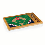 Cleveland Guardians Baseball Diamond - Icon Glass Top Cutting Board & Knife Set