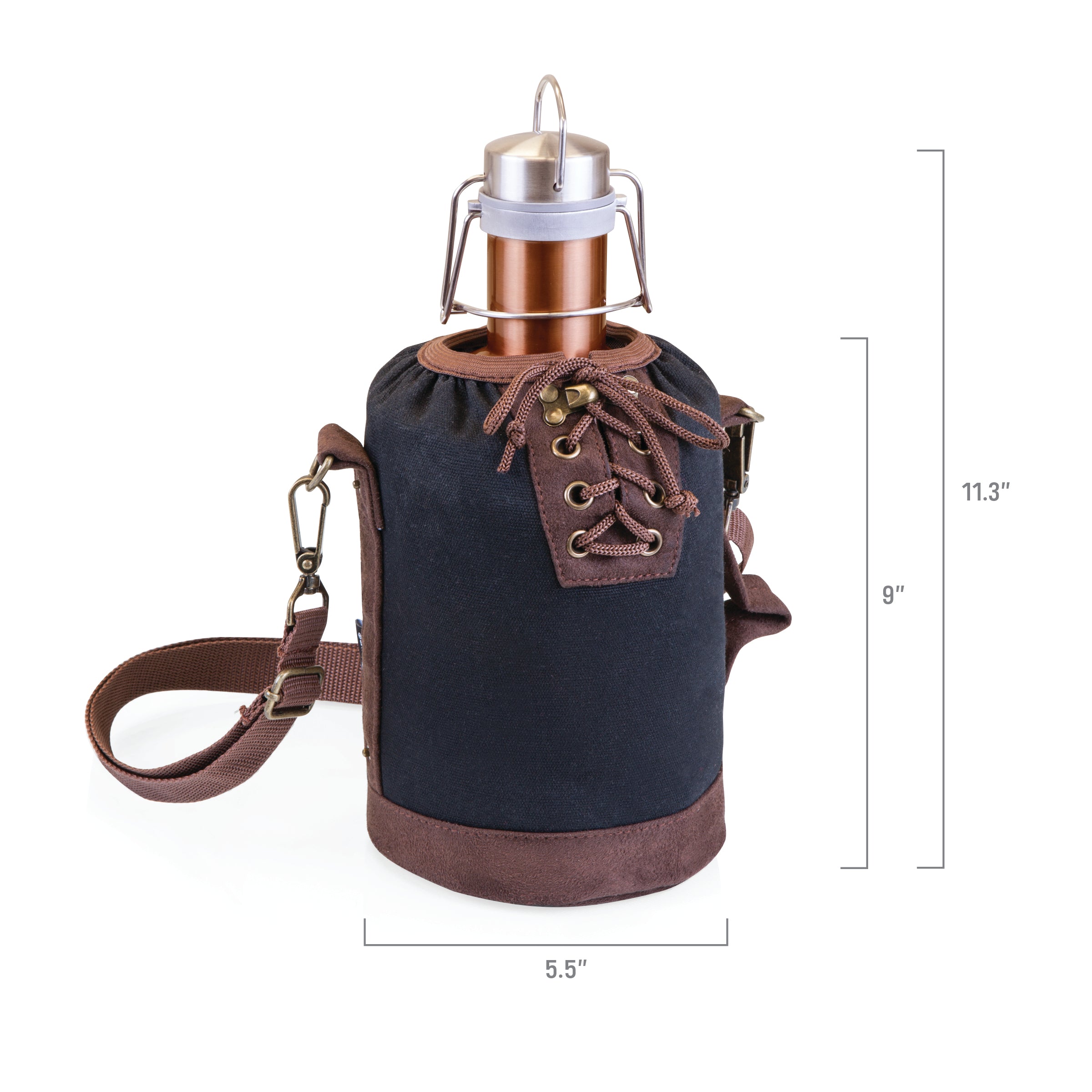 Insulated Growler Tote with Copper 64 oz. Stainless Steel Growler