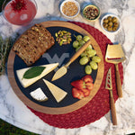 West Virginia Mountaineers - Insignia Acacia and Slate Serving Board with Cheese Tools