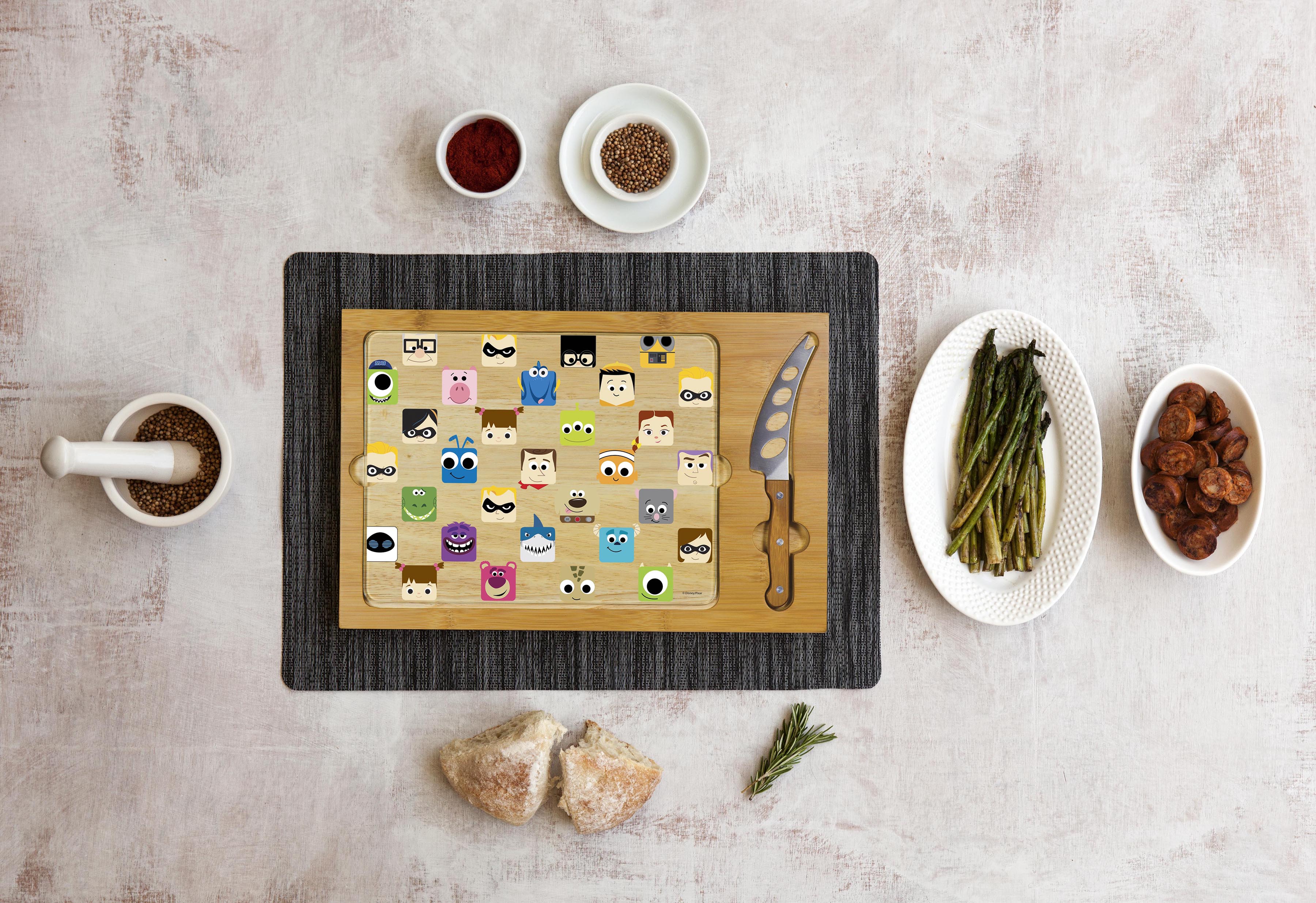 Pixar Collection - Icon Glass Top Cutting Board & Knife Set
