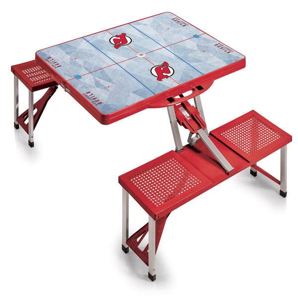 New Jersey Devils - Picnic Table Portable Folding Table with Seats