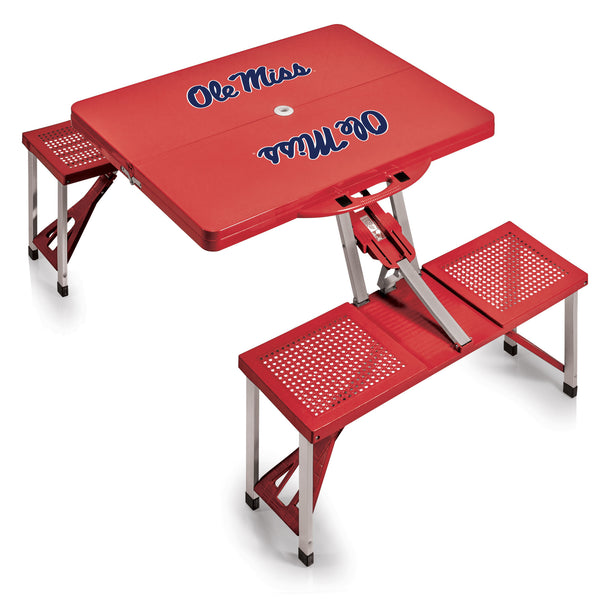 Ole Miss Rebels - Picnic Table Portable Folding Table with Seats