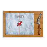 New Jersey Devils Hockey Rink - Icon Glass Top Cutting Board & Knife Set