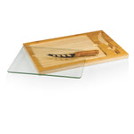 Arizona Cardinals Football Field - Icon Glass Top Cutting Board & Knife Set