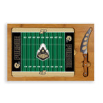 Purdue Boilermakers Football Field - Icon Glass Top Cutting Board & Knife Set