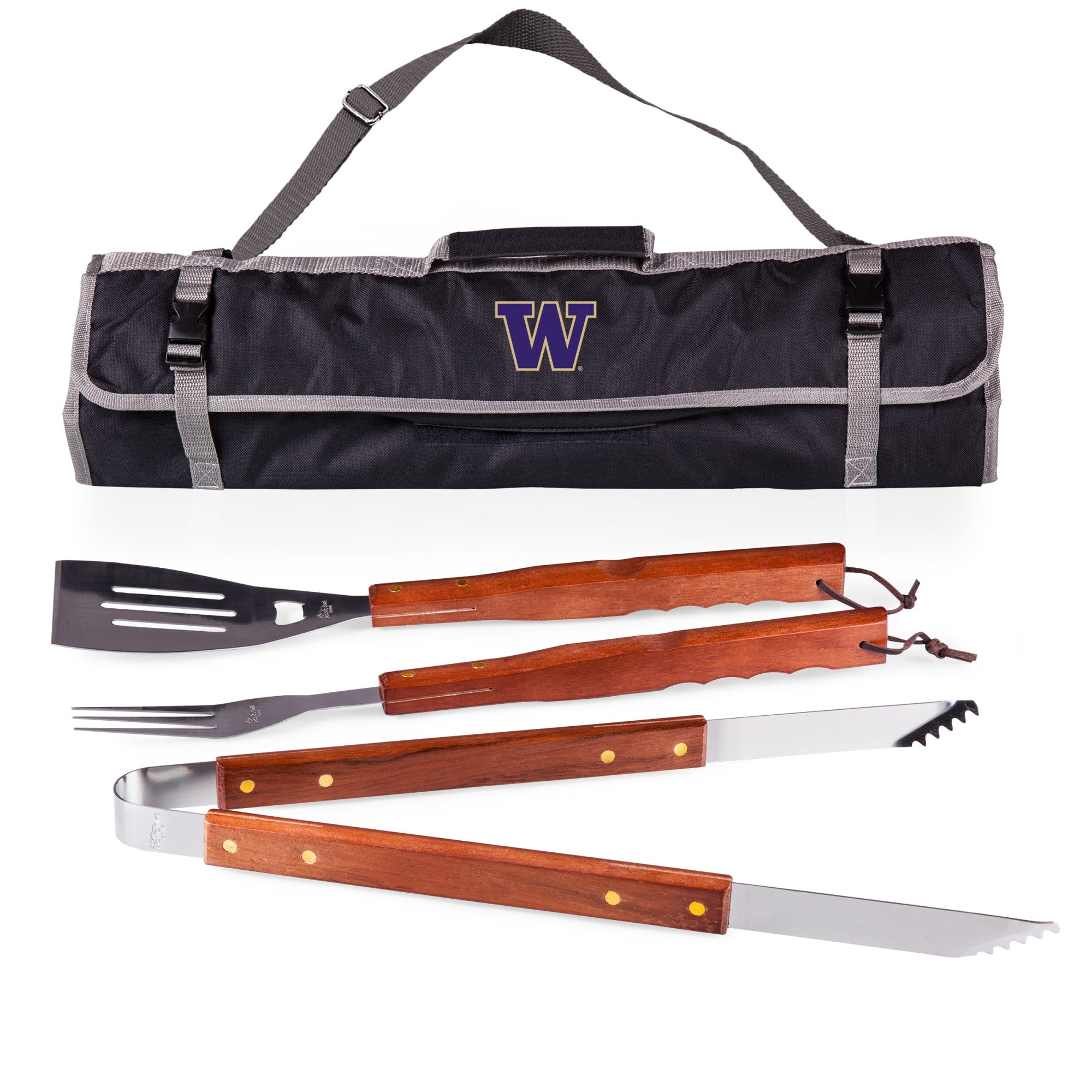 Washington Huskies - 3-Piece BBQ Tote & Grill Set