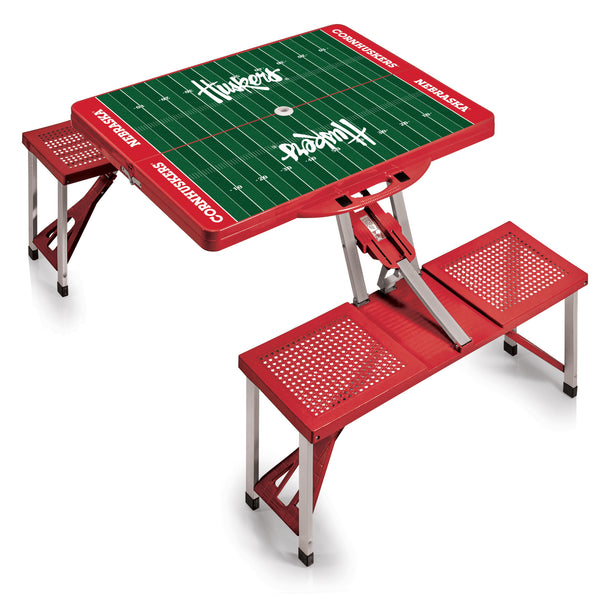 Nebraska Cornhuskers - Picnic Table Portable Folding Table with Seats