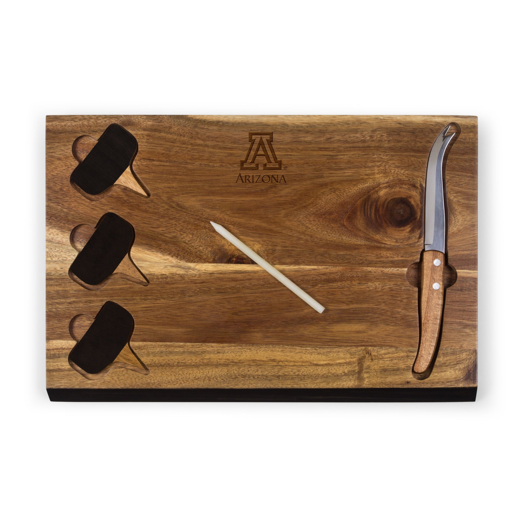 Arizona Wildcats - Delio Acacia Cheese Cutting Board & Tools Set