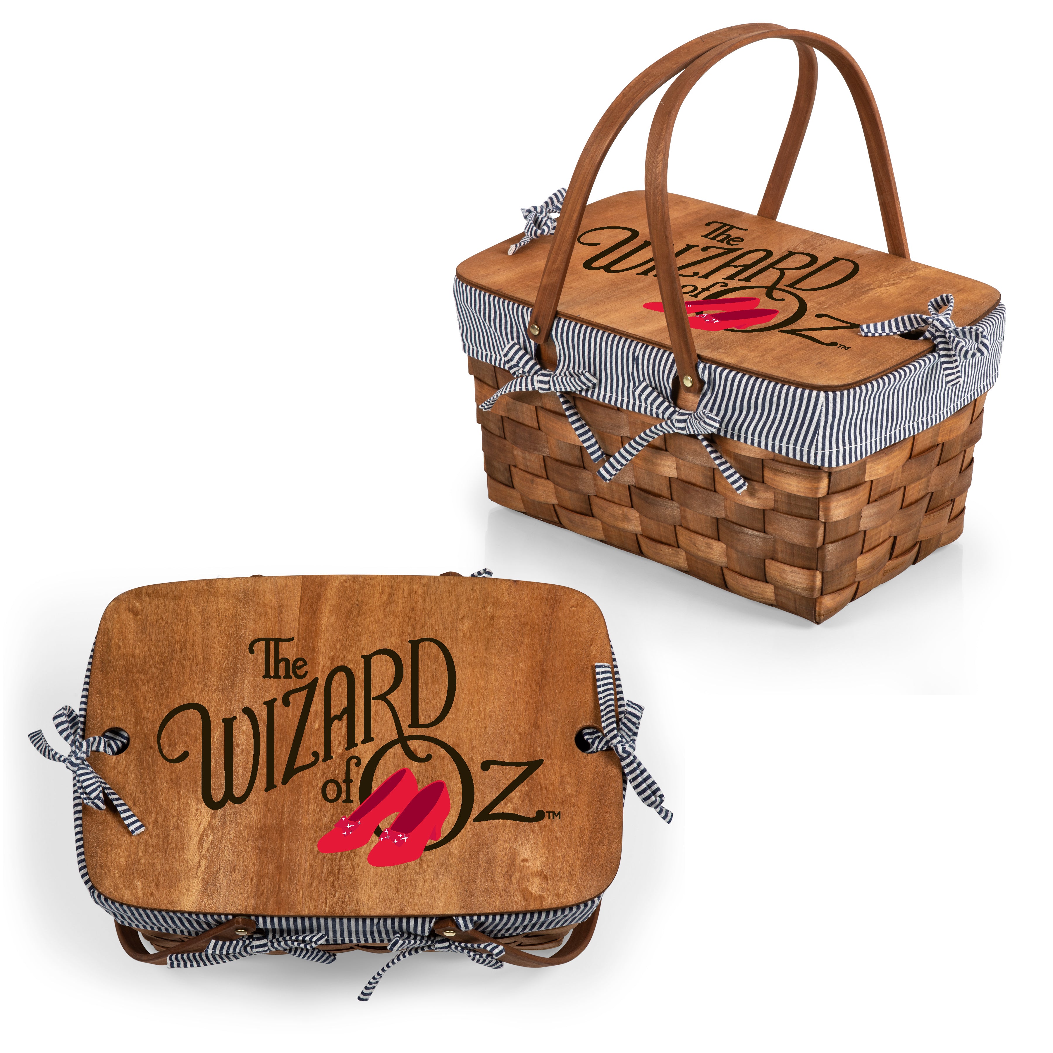 Wizard of Oz - Kansas Handwoven Wood Picnic Basket