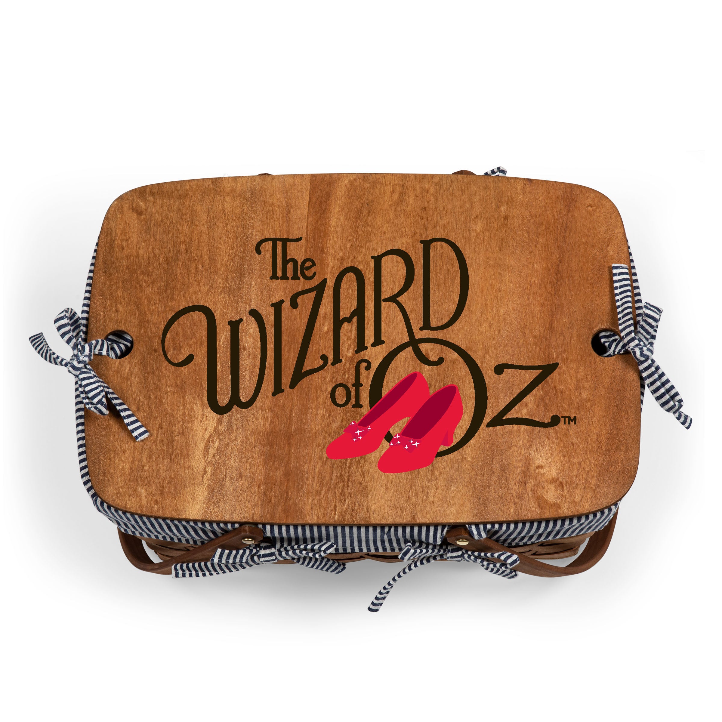 Wizard of Oz - Kansas Handwoven Wood Picnic Basket