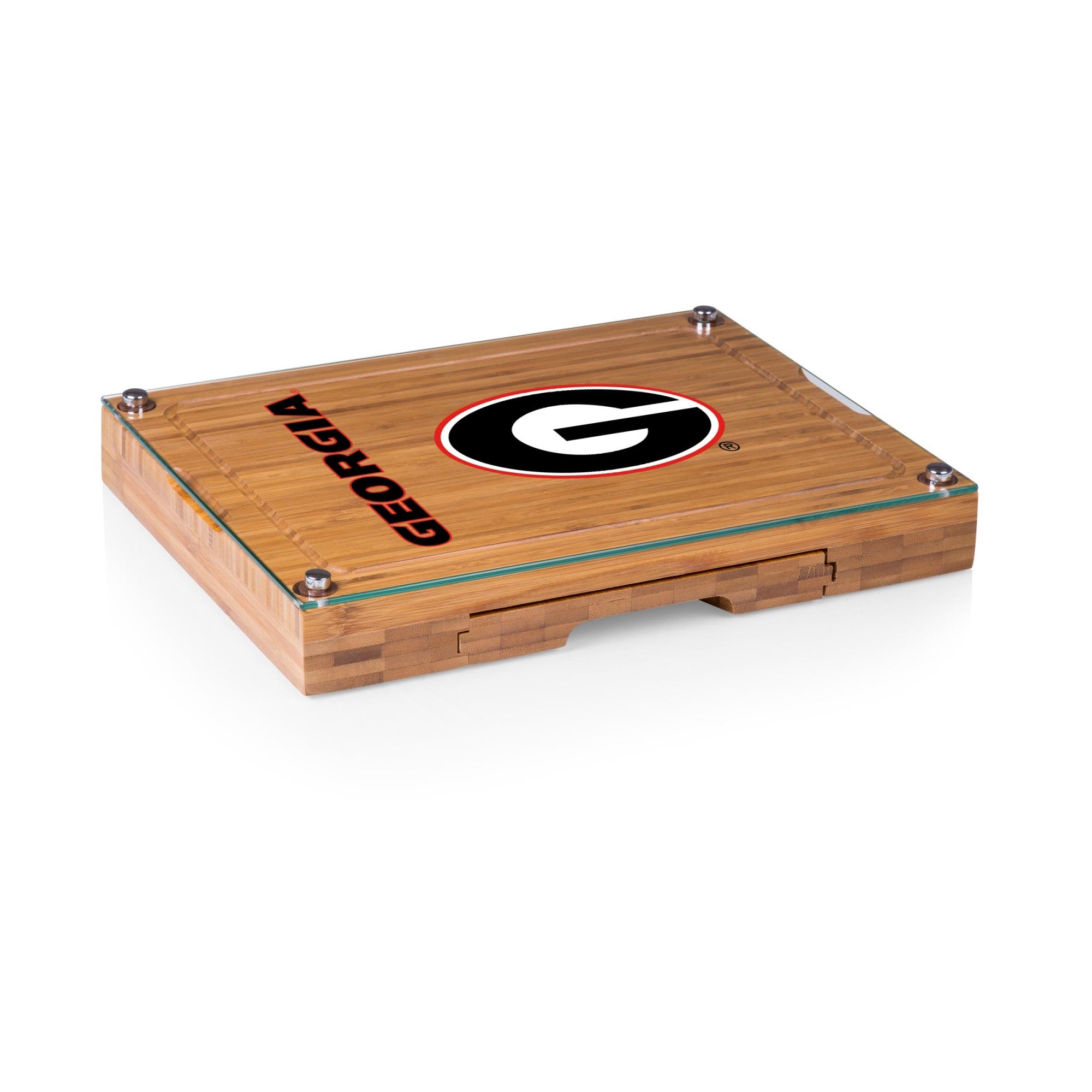 Georgia Bulldogs - Concerto Glass Top Cheese Cutting Board & Tools Set