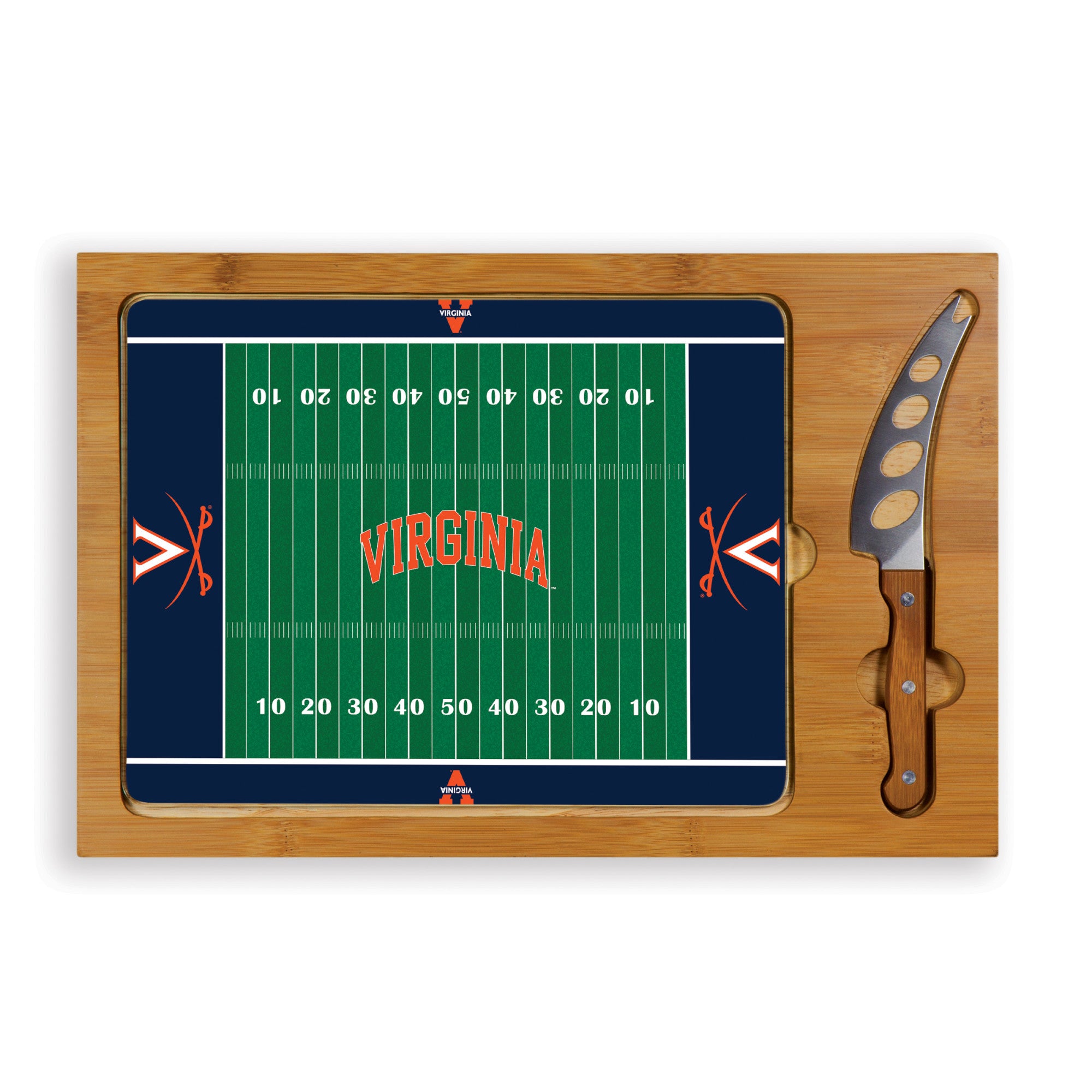 Virginia Cavaliers - Icon Glass Top Cutting Board & Knife Set