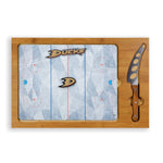 Anaheim Ducks Hockey Rink - Icon Glass Top Cutting Board & Knife Set