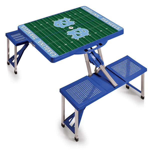 North Carolina Tar Heels Football Field - Picnic Table Portable Folding Table with Seats