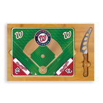 Washington Nationals Baseball Diamond - Icon Glass Top Cutting Board & Knife Set