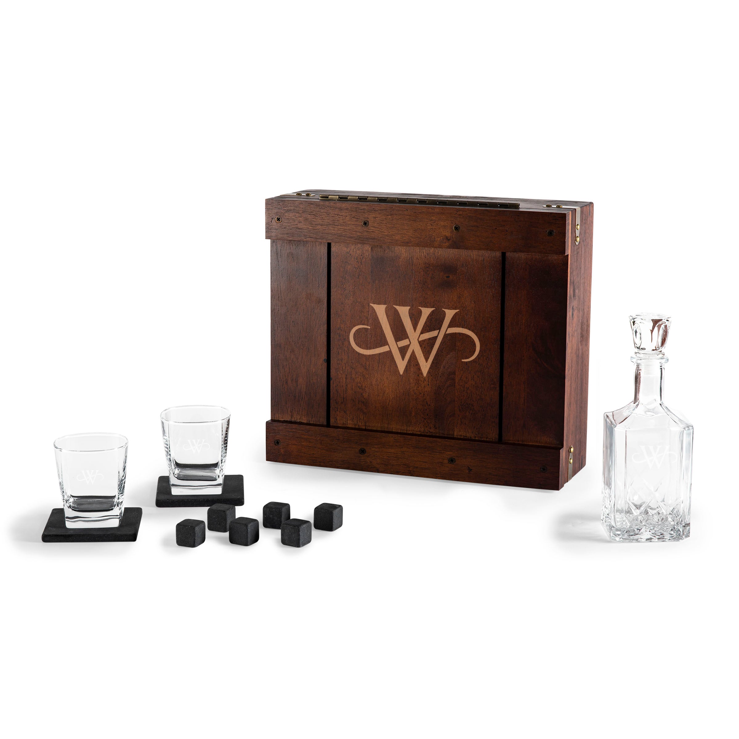 THE BATMAN Wayne Monogram Beverage Glass Gift Set with Decanter