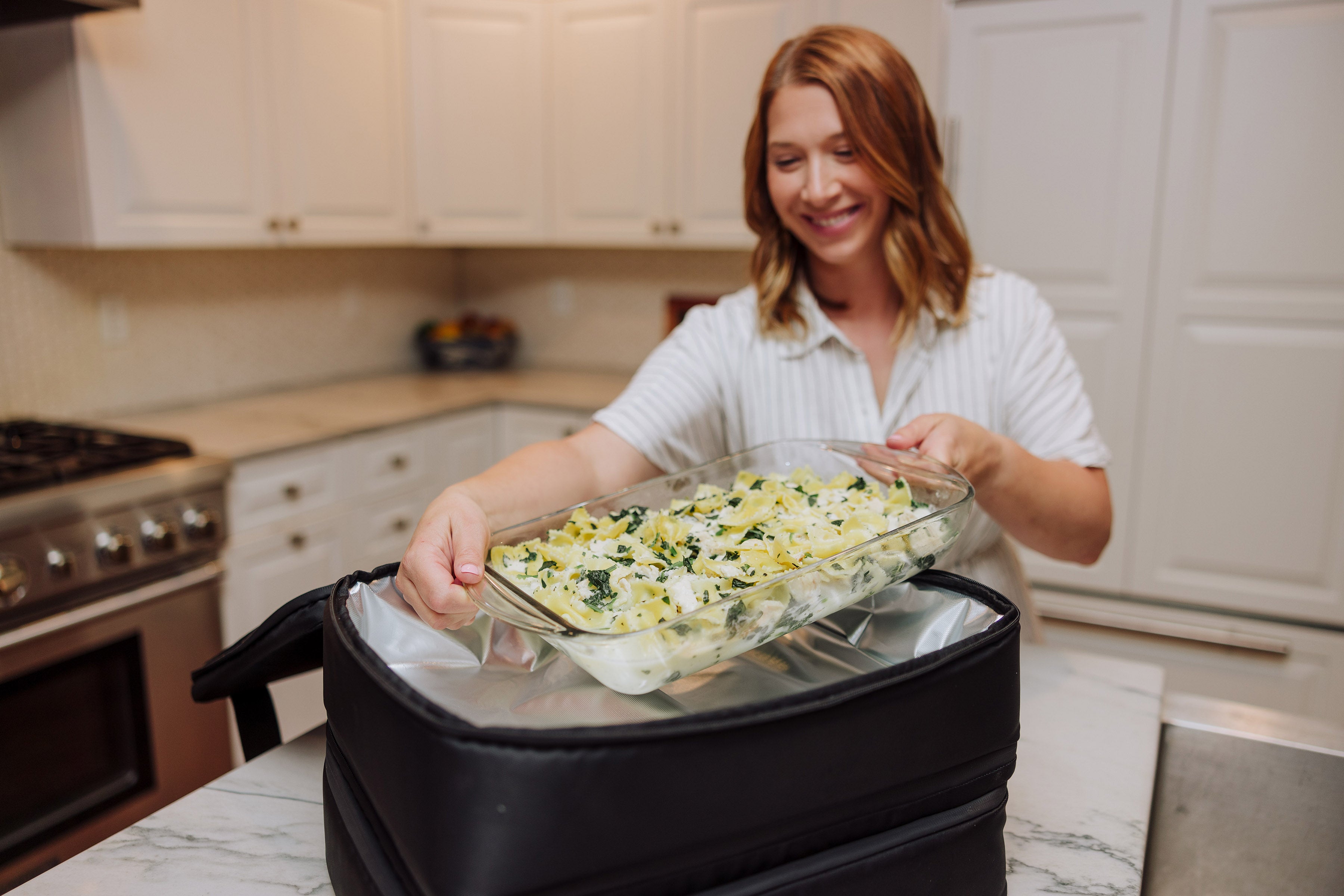 Double Decker Casserole Tote , (Black)