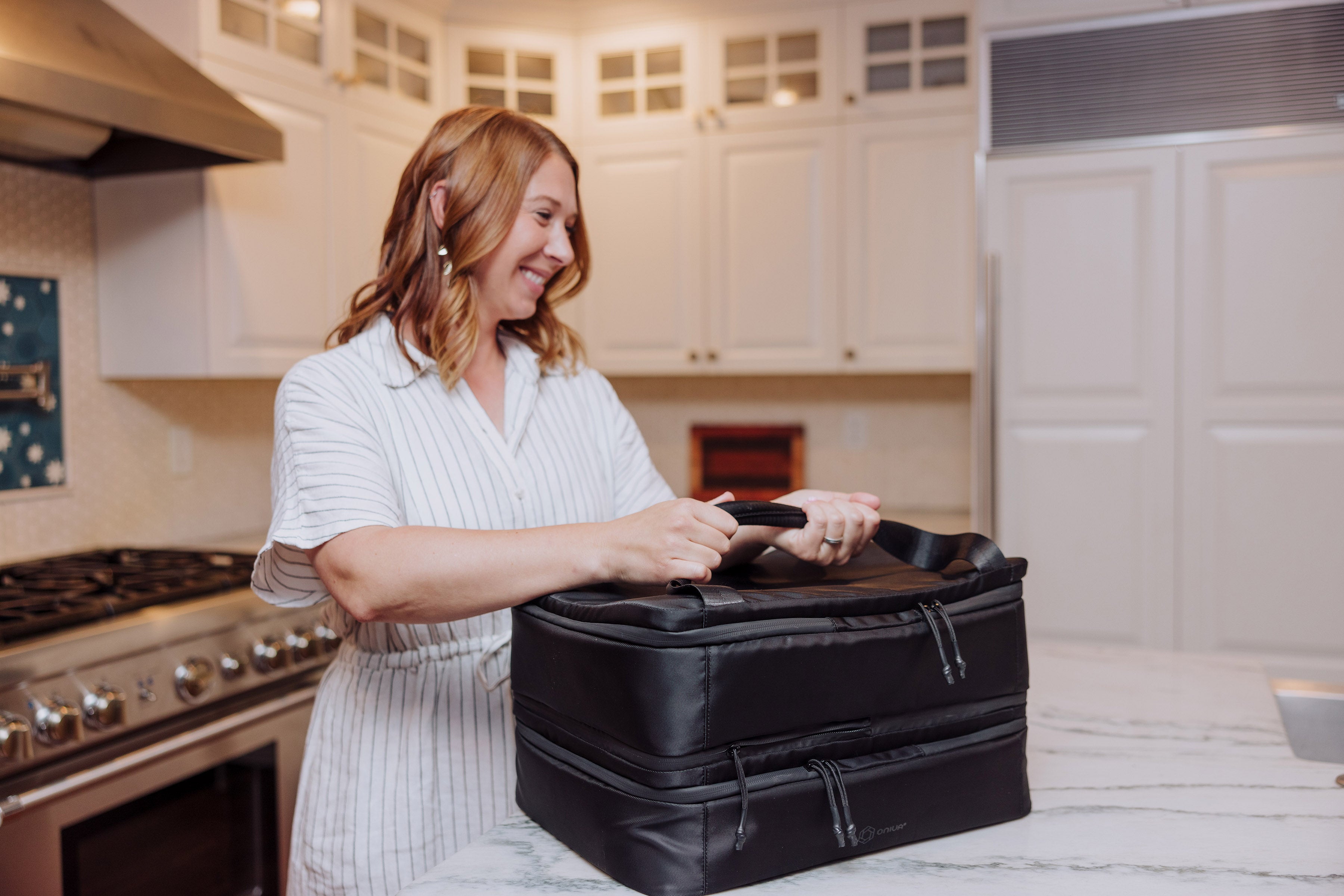 Double Decker Casserole Tote , (Black)