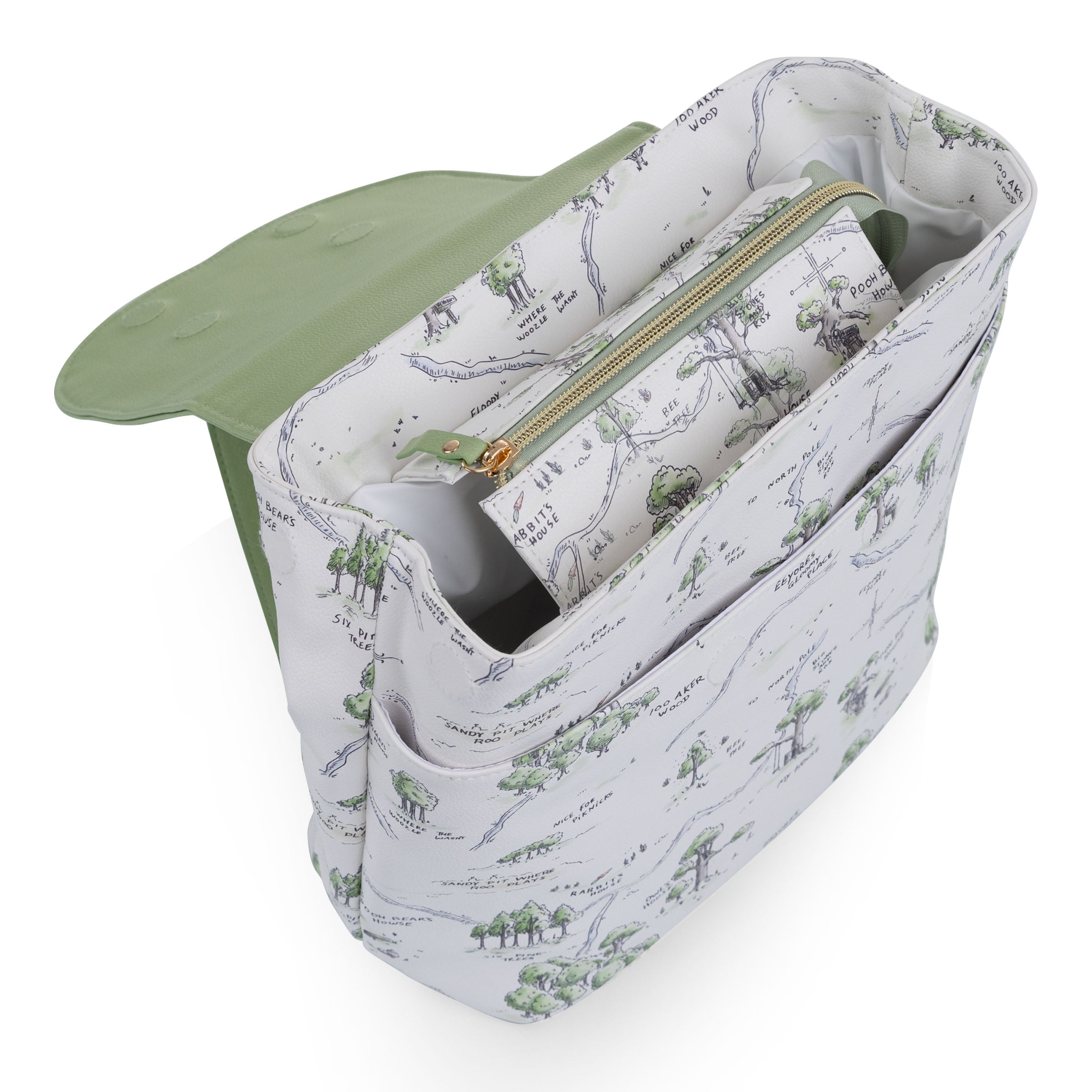 Winnie the Pooh - Downtown Mini Cooler Backpack, (White and Light Green)