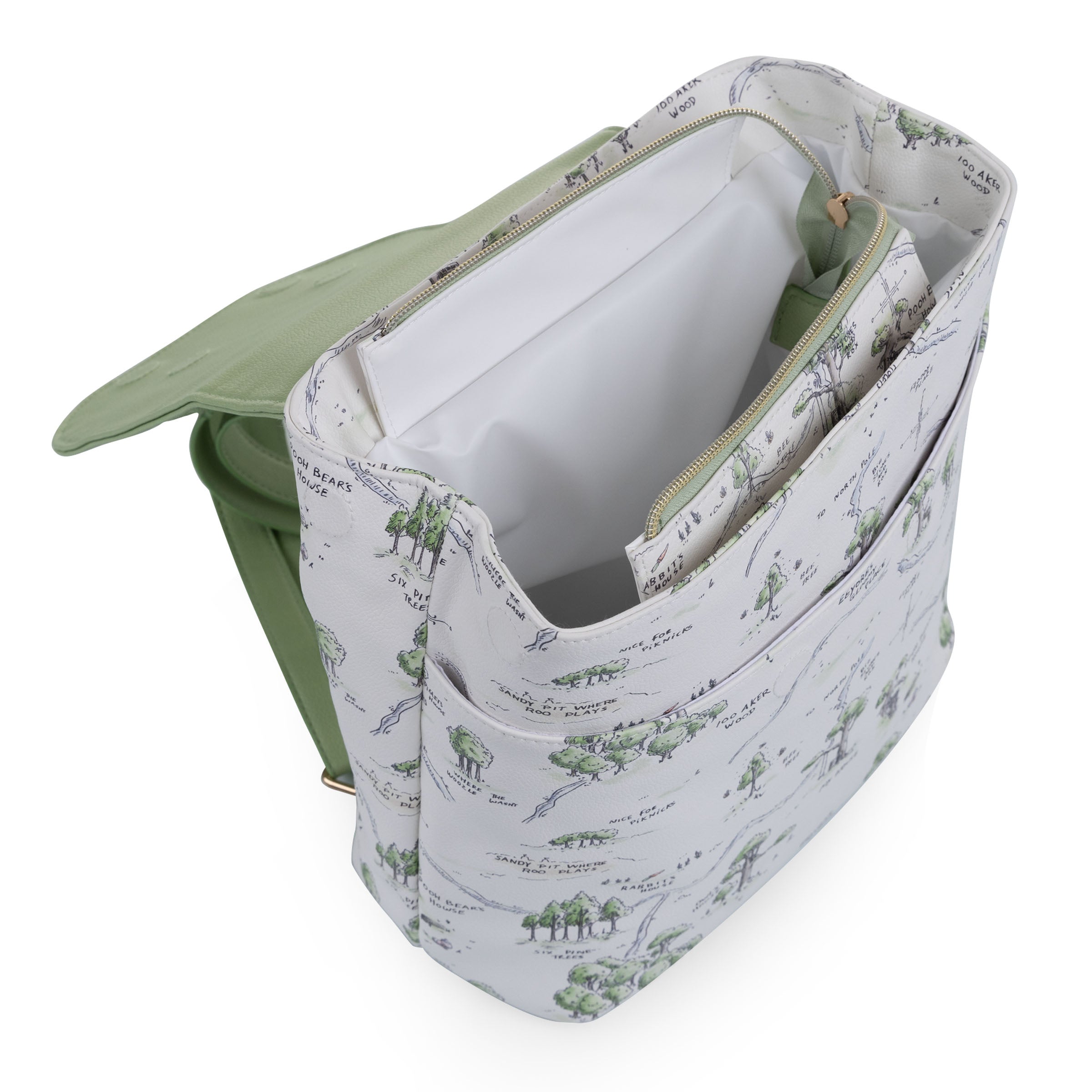 Winnie the Pooh - Downtown Mini Cooler Backpack, (White and Light Green)