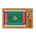 Ohio State Buckeyes Football Field - Icon Glass Top Cutting Board & Knife Set