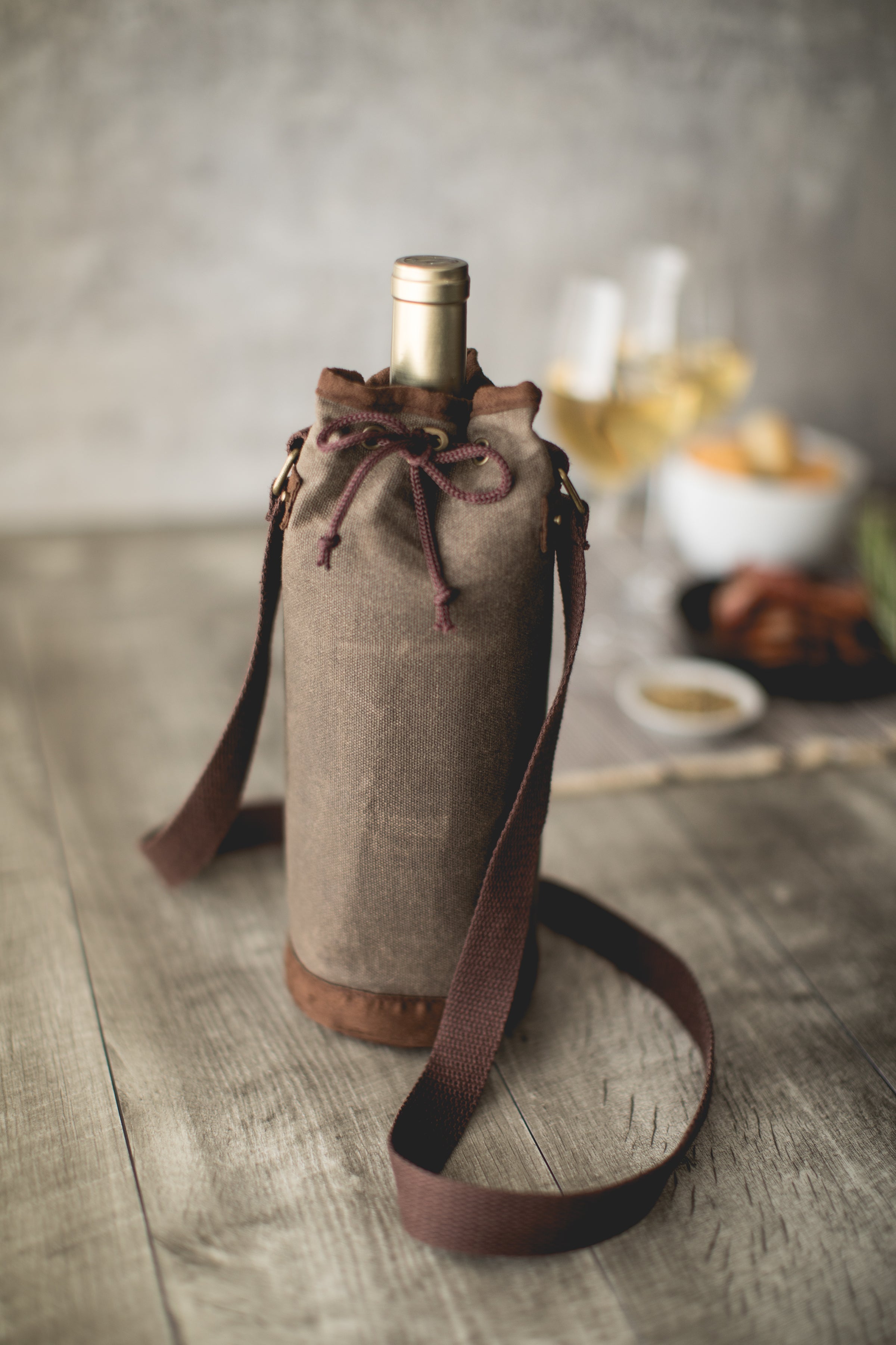 Waxed Canvas Wine Tote